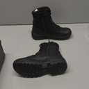 NORTIV 8 Men's Military Tactical Work Boots Side Zipper Leather Motorcycle Combat Boots Trooper (6.5, All Black)