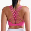 RUNNING GIRL Sports Bras for Women Medium Support, Criss-Cross Strappy Sports Bra Workout Yoga Bra with Removable Cups M