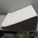 Cozymaker 12" Bed Wedge Pillow for Sleeping After Surgery, Back Support, Leg Elevation, GERD Acid Reflux, Relief Neck Pain, Sleep Apnea, Snoring, Cooling Memory Foam Triangle Incline Wedge (White-Grey)