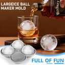 Ice ball maker mold For Whiskey And Cocktails 2.5inch Round ice cube mold with Lids Easy Release Silicone Sphere Ice Cube Tray Perfect For Chilling Beverages Drinks And Bourbon 2PCS/8 Ice balls