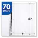 Mead Spiral Notebook, 1 Subject, College Ruled Paper, 7-1/2" x 10-1/2", 70 Sheets per Notebook, Colors Will Vary, 6 Pack (73065) (Purple)