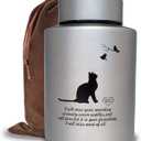 Pet Cremation Urns for Cats Ashes, Up to 60 lbs Cat Memorial Keepsake Urns for Ashes-Medium (Gray)
