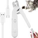 2-in-1 Dog Nail Trimmer & Grinder - 2 LED Lights, Ultra-Quiet, USB Rechargeable, Multiple Grinding Methods & Splash Guard, Nail Clippers for Small/Medium/Large Dogs & Cats (White)