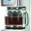 Taylor Swoden 12-Cup Programmable Coffee Maker, Regular & Strong Brew Drip Coffee Machine for Home and Office, Glass Carafe, Pause & Serve, Auto Shut Off, Green & Stainless Steel