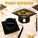 Dunzoom Class of 2026 Graduation Cap with Embroidery Pattern 9.5 x 9.5 inch Elegant Grad Cap with 2026 Tassel Graduation Gift