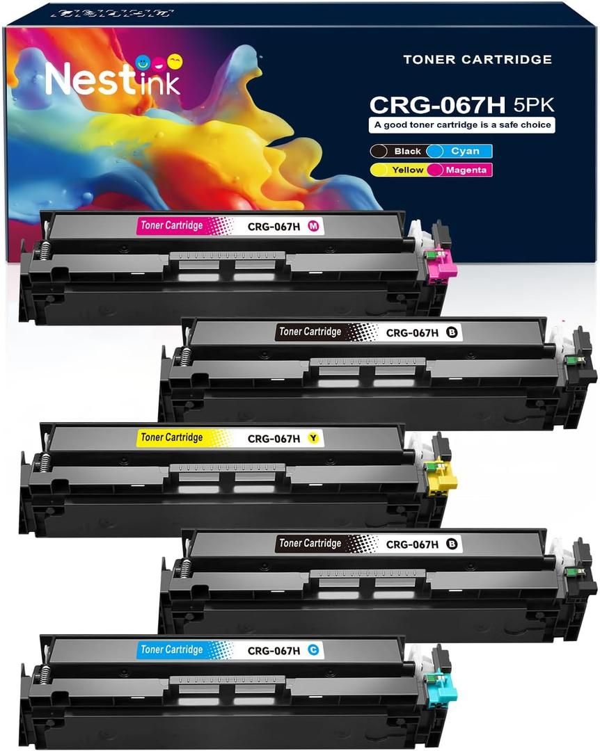 CRG 067H CRG-067 Toner Cartridge Set Replacement for Compatible Canon 067H Compatible for Color Image Class MF656Cdw LBP632Cdw MF654Cdw MF653Cdw LBP633Cdw Printer (5 Pack)