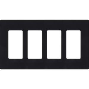 Lutron Claro Light Switch Cover Plate, 4 Gang Wallplate, for Decorator Light Switches, Rocker Light Switch Cover, Outlet Cover, Screwless Switch Plate Cover, Gloss, CW-4-BL, Black (1 Pack)