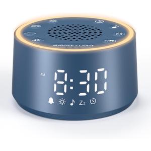 Dreamegg Sound Machine & Alarm Clock - White Noise Machine with 7 Wake-Up Sounds, 0-100% Dimmable, Night Light, Sound Machine for Sleeping, Office, Home, Travel Essentials Gift, Navy, Palm-sized (D1 Nova)