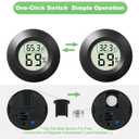 2-Pack Mini Hygrometer Thermometer Indoor Outdoor Round Humidity Meter, Small Digital LCD Monitor Thermometer Temperature Gauge Humidity Sensor () or () for Reptile Thermostat, Jars