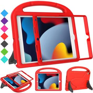 SUPLIK Kids Case for iPad 9th/8th/7th Generation - iPad 10.2 inch 2021/2020/2019 Case with Screen Protector, Durable Shockproof Handle Stand for Apple iPad 7/8/9 Gen, Red