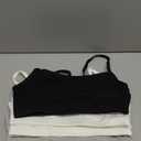 Fruit of The Loom Womens Spaghetti Strap Cotton Pullover Sports Bra Value Pack (34, Black/White/White/Heather Grey 4-pack)