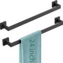 Bathroom Towel Bar,24 Inch Towel Racks for Bathroom Wall Mounted,Stainless Steel Towel Rail Hanger for Wall,Matte Black Towel Holder for Wall, Kitchen(2 Pack)