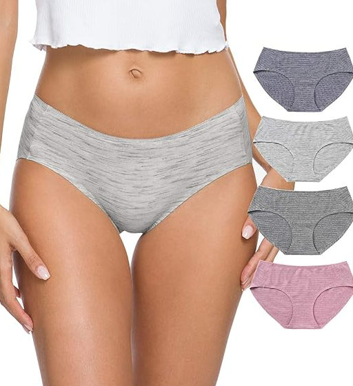 Wealurre Cotton Bikini Women's Breathable Panties Seamless Comfort Underwear, Size Small, 4 pack