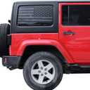 JeCar Hardtop Window USA Distressed Flag Decals Vinyl American Flag Stickers for Jeep Wrangler 2011-2018 JKU 4 Door, 1 Pair