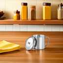 Amosfun Stainless Steel Water Cup with Lid and Handle 4.33X3.14 Inch Metal Milk Mug for Coffee Tea Home Office Travel (0 Ounces, Silver)