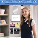 12 PCS Locker Accessories, Locker Decorations for Girls, Back to School Essentials Magnetic Locker Organizer, Include Locker Mirror, Locker White Board, Pen Holders, Eraser and Magnets (Black)