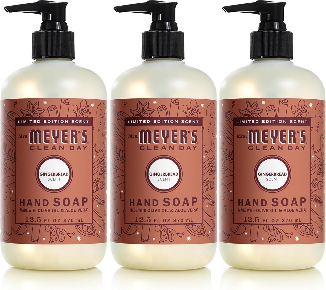 Mrs. MEYER'S CLEAN DAY Liquid Hand Soap, Gingerbread Scent, 12.5 fl oz (Pack of 3)