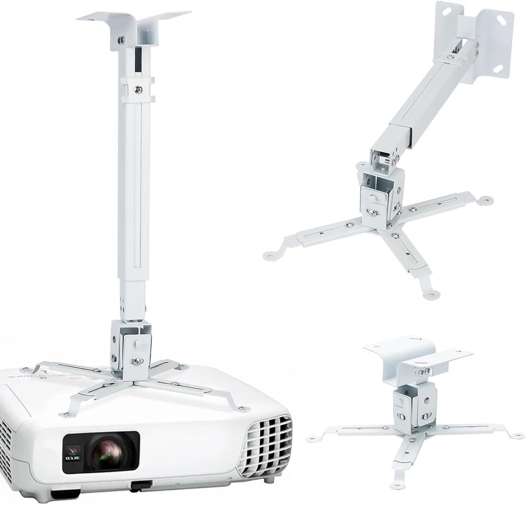 Projector Mounts Compatible with Epson Projector for Wall and Celling Mount,Ceiling Mount Compatible with Epson with Adjustable Height and Extendable Arms,White