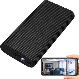 Hidden Camera Detector WiFi Smart Indoor Security Camera 1080P HD Wireless Nanny Cam with Motion Detection, Power Bank for Home, Baby, Pet, No Audio