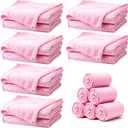 6 Pack Sherpa Fleece Throw Blankets Bulk Soft Fuzzy Wedding Guest Throw Blanket Wedding Flannel Throw-Blanket for Spa Slumber Movie Night Wedding (Pink)