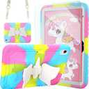 for iPad 10th Generation Kids Case for iPad (A16) 11th Generation Case 11 Inch (2025) Kids 10.9 Inch Rugged Heavy Duty Shockproof Protective Cover with Screen Protector Kickstand Strap, Candy Color