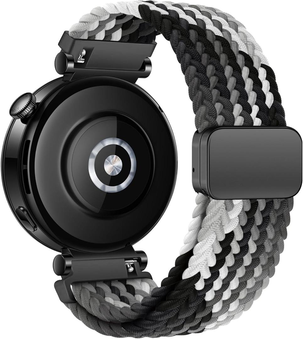 18mm Braided Bands for Garmin Venu 3S 2S/Venu 4 41mm/Vivoactive 4S/Vivomove 3S/Forerunner 265S/255S Band Women,18mm Quick Release Magnetic/Parachute Buckle Woven Fabric Nylon Sport Watch Strap