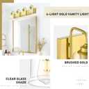 zeyu 4-Light Brushed Gold Vanity Light, Modern Wall Sconces for Mirror Kitchen Bedroom, Bathroom Wall Lights with Clear Glass Shade, ZSL72B-4W BG
