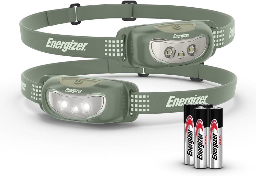 Energizer Universal+ LED Headlamp (2-Pack), IPX4 Water Resistant Headlamps, Bright Head Light for Outdoors, Camping, Running, Storm, Survival LED Light for Emergencies (Batteries Included)