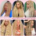 P27/613 Blonde Human Braiding Hair for Boho Braids 26 26 26 Inch Honey Blonde Deep Wave Bulk Human Hair Knotless Highlight Boho Braiding Curly Virgin Hair Extensions 150g