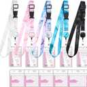 5 Pack Cruise Lanyard for Ship Cards,Adjustable Lanyards for Cruise Ship Cards with Retractable Badge Holder and 10Pcs Waterproof ID Card Holder (Marble Style)