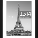 upsimples 11x14 Picture Frame, Display Pictures 8x10 with Mat or 11x14 Without Mat, Wall Hanging Photo Frame, Black, 1 Pack
