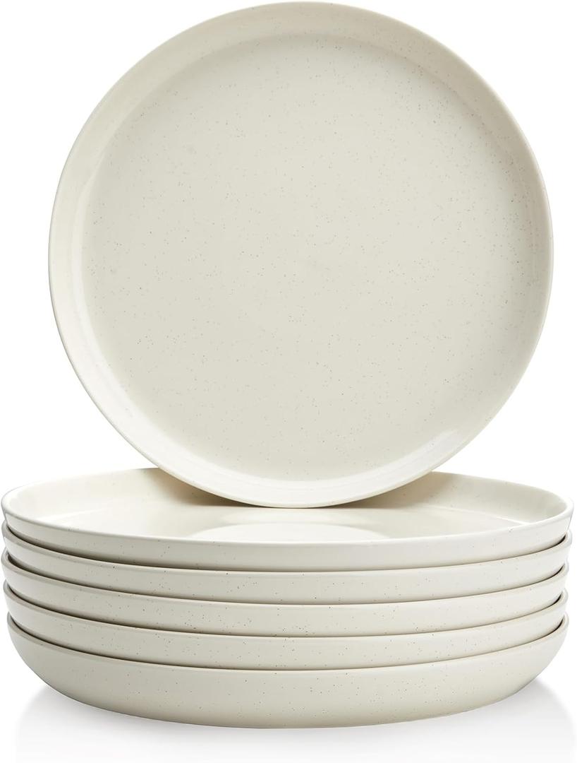 Sweese Porcelain Dinner Plates Set, 10 Inch, Round Salad Plates, Dove Gray - Dishwasher, Microwave Oven Safe, 5 Pack