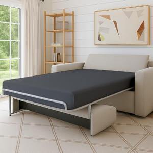 Cottington Lane 1 Piece Sleeper Sofa Fitted Sheet Full Size, Premium Quality 100% Egyptian Cotton, 6 Inch Deep Sofa Bed/Pullout Couch Bottom Sheet Only, Cooling, Soft & Breathable, Dark Grey