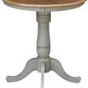 IC INTERNATIONAL CONCEPTS 30" Round Top Counter Height Pedestal Dining Table, 34.9" High, Distressed Hickory/Stone, unspecified