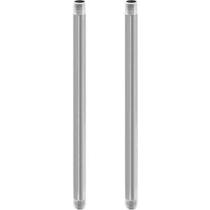 GeilSpace 1/2" x 24" Stainless Steel Pipe, 304 Pipe Nipple Fits Standard 1/2 Inch Threaded Pipes and Fittings, DIY Industrial Metal tube (2 PCS)