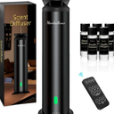 Monhallnow Waterless Scent Diffuser Starter Kit – 1000 Sq Ft Coverage, Suitable for Home & Hotel Series Diffuser, Includes 5 Scent Oils, Remote Control, Large Room Essential Oil Diffuser, Ultra Black