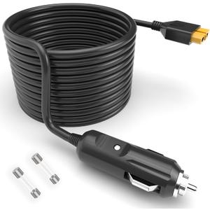 XT60 Connector Portable Power Station DC Adapter 6.6Ft Extension Cabel 12V/24V Car Power Cord Compatible with Bluetti EB55,Anker 757/767 Ecoflow Delta/River Series (with 2 x Fuse)
