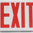 GZRUIYANG Exit Sign with Emergency Lights Red, LED Emergency Exit Light with Battery Backup, UL 924 Certified, AC 120/277V, Commercial Emergency Lights Combo for Business - 1 Pack (White Housing Red Letter)