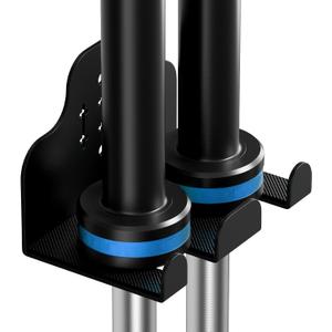 Barbell Wall Holder,Olympic Hanger,Garage Gym Bar Wall Rack,Vertical Barbell Mount Rack,Space Saving Commercial or Home Gym Accessory,Holds Under 33mm Bar Size (Bar Pattern Black 2 hooks)