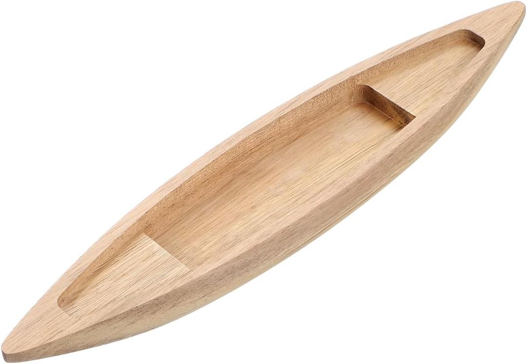 BESPORTBLE Unfinished Wooden Boat Model 9.84X1.96X0.78 Inch Lightweight Desktop Boat Ornament for Home Office Decor and DIY Craft