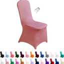 SUPERO Dusty Pink Chair Cover, 25PCS Stretch Waterproof Polyester, Universal Fit Protector for Party, Banquet, Wedding Event, Hotel, Indoor/Outdoor
