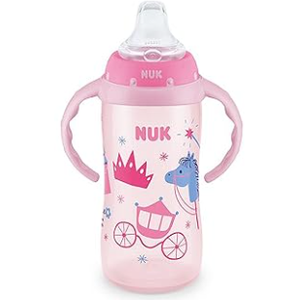 NUK Learner Cup, 10 oz, 8+ Months, BPA Free, Spill Proof Sippy Cup (Pink Kingdom)