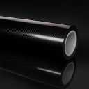 RockRose 7D Super Glossy Black Carbon Fiber Vinyl Wrap - Anti-Wrinkle, Air Release Automotive Wrap - DIY Decals Self Adhesive Car Vinyl Sticker for Interior/Exterior - Size 1FT x 10FT