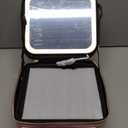 Makeup Travel Train Case with Mirror LED Light 3 Adjustable Brightness Large Cosmetic Bag Portable Storage Adjustable Partition Waterproof Makeup Brushes Make up Jewelry Gift for Women (Pink)