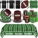 durony Football Party Decorations 169 Pcs Football Party Favors Serve 24 Disposable Paper Plates Napkins Cups Touchdown Tablecloth Sports Supplies for Birthday Game Day
