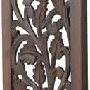 Deco 79 Wooden Floral Handmade Home Wall Decor Intricately Carved Acanthus Wall Sculpture, Wall Art 12" x 1" x 36", Brown