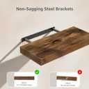 QEEIG Bathroom Floating Shelves for Wall - 15.7" Wall Mounted Shelf Over Toilet Farmhouse Home Decor Display Bookshelf Small 15.7 x 6.7 inch Set of 2, Rustic Brown (008-40BN)