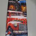 Kitchen Stove Cover, Cooktop Heat-resistant Protector Pad, Electric Stove Cover, Non Slip Stovetop Cover for Holiday Decor Christmas Red Truck Snowman Print