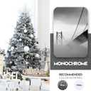 Sea Team 16-Pack Flocked Velvet Cloth Christmas Tree Ball Ornaments Set, Hanging Velour Baubles, Shatterproof Plastic Decorations for Xmas Tree, Wreath, Garland, 80mm/3.15 Inches, Gray (Grey)