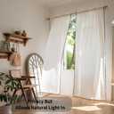 Aljctns White Sheer Curtains 96 Inches Long 2 Panels Non-See-Through Semi Sheer Curtain 52" W x 96" L Light Filtering Window Curtains Drapes for Living Room Bedroom Office